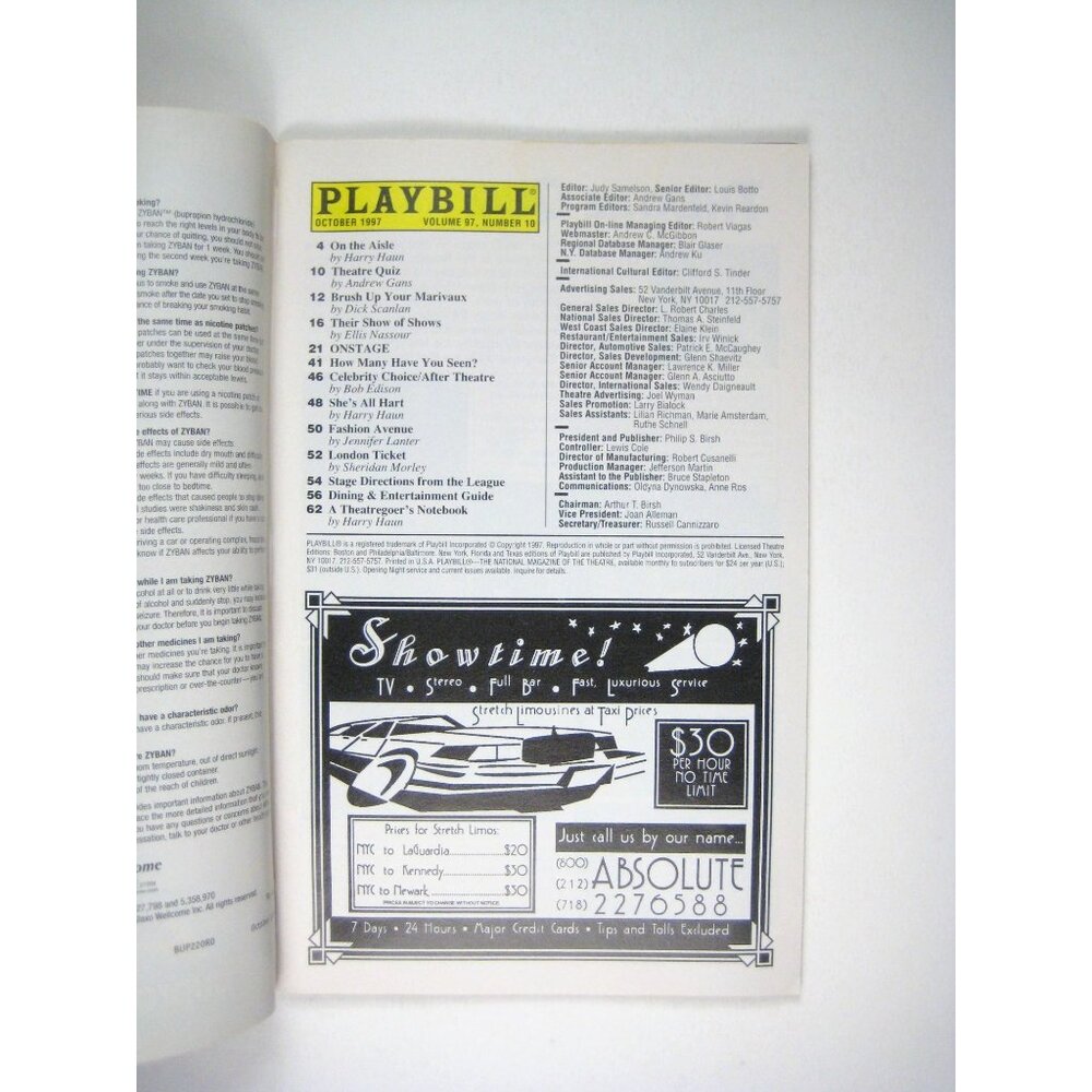 Misalliance Playbill Shaw Roundabout Theatre October 1997 Don Reilly Alan Tudyk - Picture 2 of 6